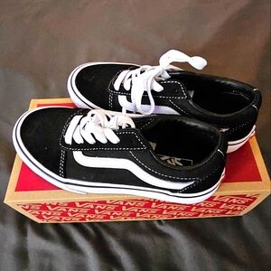 Vans Kids Black and White Sneakers